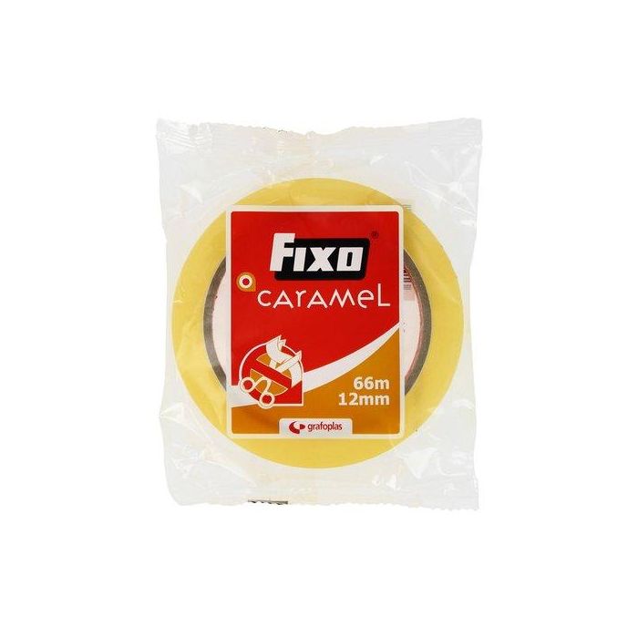 Cinta Adhesiva Fixo Caramel Rollo 66X12 12 unidades