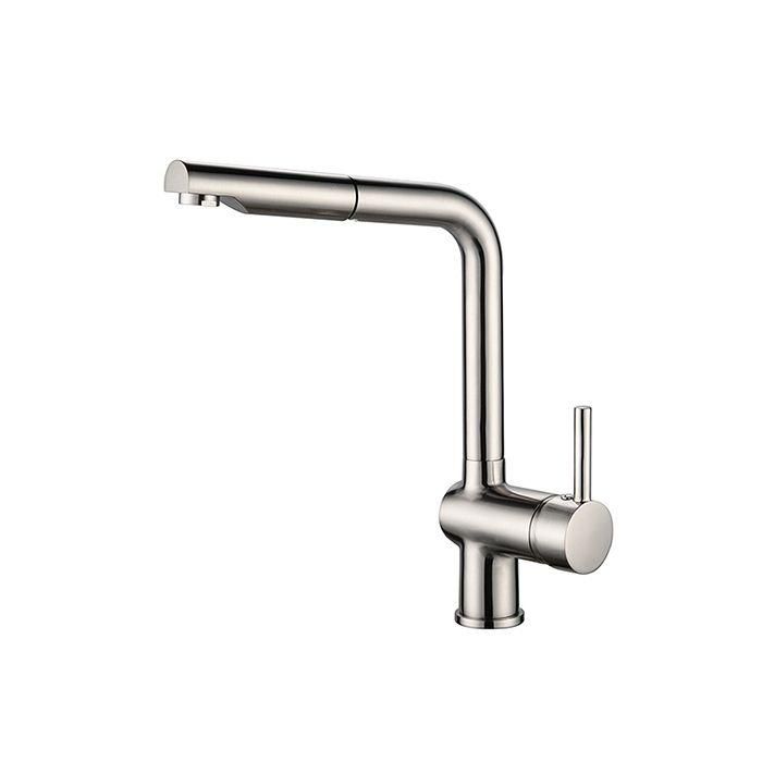 ROUSSEAU Grifo de cocina mezclador Matsouko - Con ducha de mano - Acero inoxidable gris