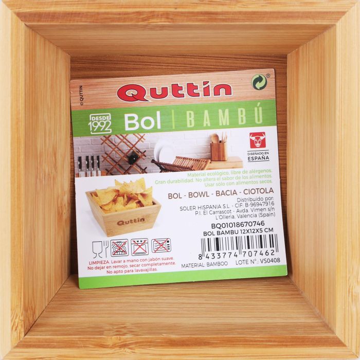 Bolsita de bambú Quttin 12x12x5 cm (12 Unidades) 3 Bolsita de bambú Quttin 12x12x5 cm (12 Unidades) 3