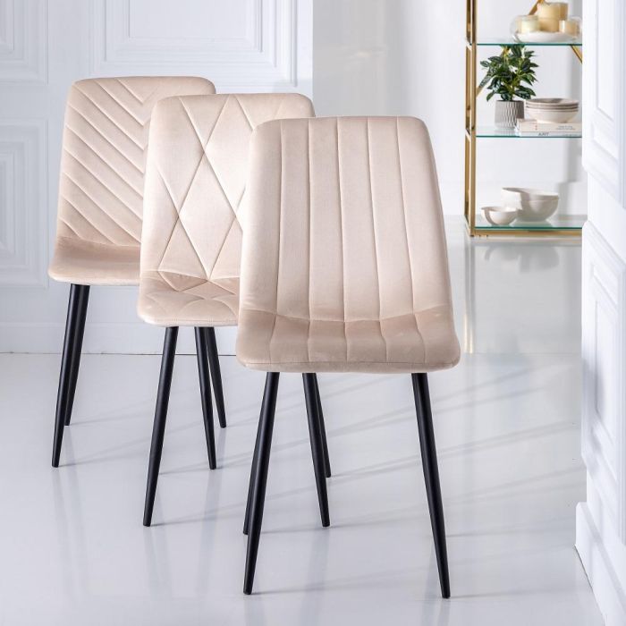 Silla Beige Terciopelo Salón 45 X 51 X 88,50 cm