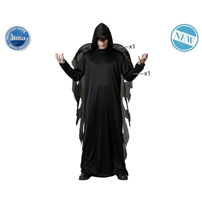 Disfraz de Ángel Negro para Hombre Adulto. Túnica y Alas Incluidas. Ideal Halloween, Eventos Temáticos Góticos. Talla XS-S. Poliéster. Disfraz de Ángel Negro para Hombre Adulto. Túnica y Alas Incluidas. Ideal Halloween, Eventos Temáticos Góticos. Talla XS-S. Poliéster.