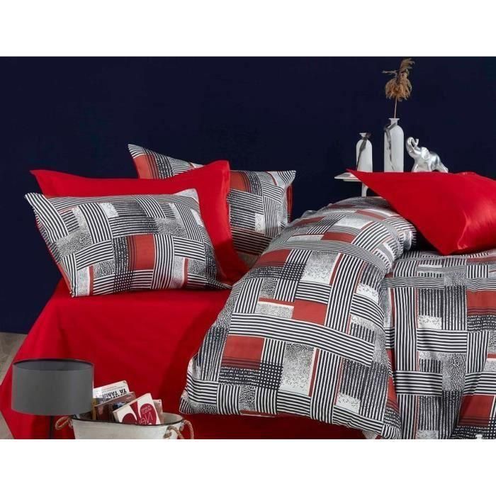 Juego de cama ASI8684282611585 - Funda nórdica 220x240 cm + 2 fundas almohada 60x60 cm - Microsatín 100% poliéster - Gris 2