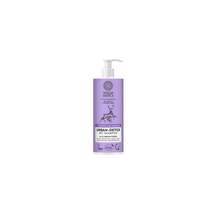 Wilda Veterinaria Champú Urban-Detox para Mascotas: Perros y Gatos con Raíz Maral Altái 6 x 400ml Limpieza y Frescor ECOCERT