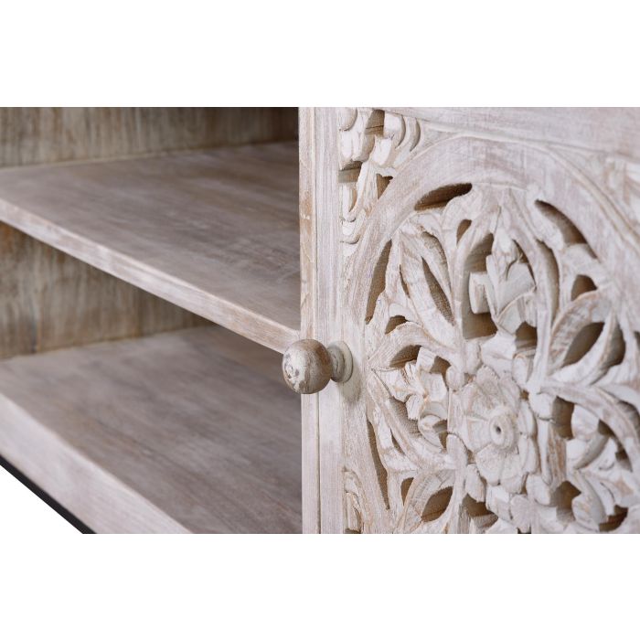 Giner y Colomer Mueble Tv Madera de Mango y Patas de Metal Blanco Envejecido 4