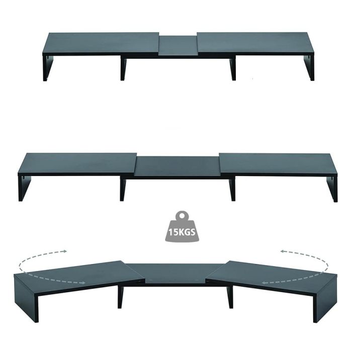 Phoenix technologies Soporte Elevador 3 Monitores Portátil de Madera Modular con Ranura para Móvil y Organizadores de Cables, Soporta hasta 15 kg 3 Phoenix technologies Soporte Elevador 3 Monitores Portátil de Madera Modular con Ranura para Móvil y Organizadores de Cables, Soporta hasta 15 kg 3
