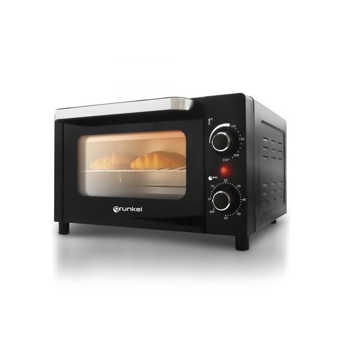 Grunkel Horno Eléctrico 10 Litros 800W Negro, Mini Horno con Temporizador, Bandeja y Rejilla Incluidas Grunkel Horno Eléctrico 10 Litros 800W Negro, Mini Horno con Temporizador, Bandeja y Rejilla Incluidas