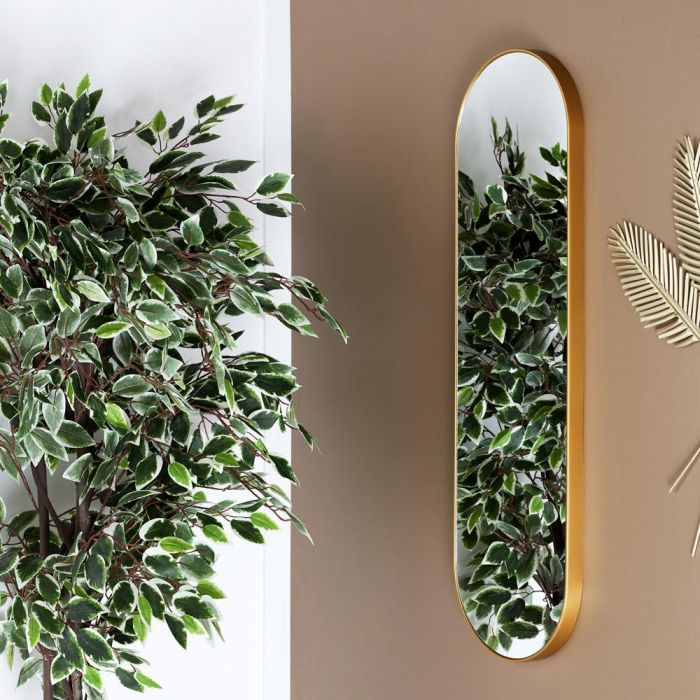 Home Deco Factory Espejo Dorado Lounge 100 cm x 30 cm con Marco de Vidrio/Cristal Máquina 2