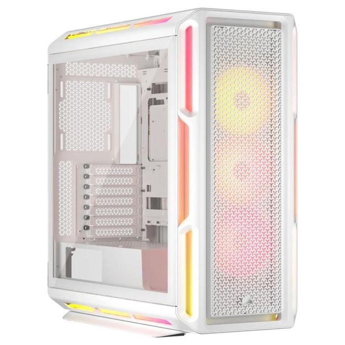 Corsair iCUE 5000T LX RGB Caja Semitorre ATX Gaming Cristal Templado Blanco con 3 Ventiladores RGB Preinstalados