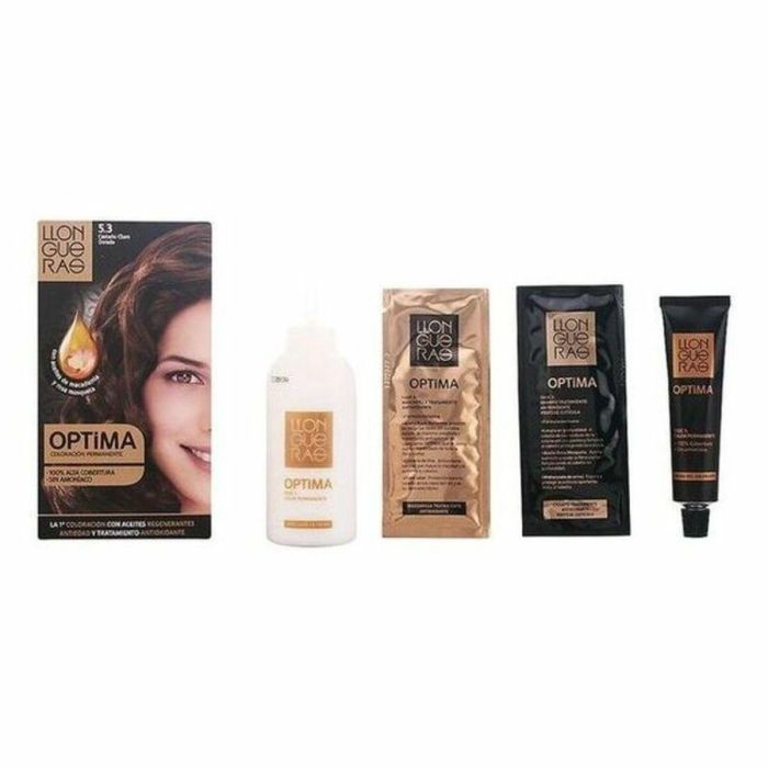 Llongueras OPTIMA hair colour #5.3-golden brown 1 u Tinte Pelo Permanente Sin Amoniaco