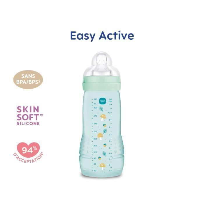 Biberón - MAM BABY - Easy Active - +6 meses - 330 ml - Tetina X flow - Hielo 1 Biberón - MAM BABY - Easy Active - +6 meses - 330 ml - Tetina X flow - Hielo 1