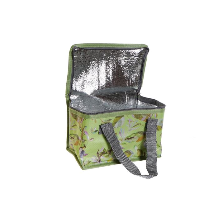 DKD Home Decor Bolsa Térmica Verde Blanco Tropic Garden 14 x 13 x 21 cm (6 Unidades) 1