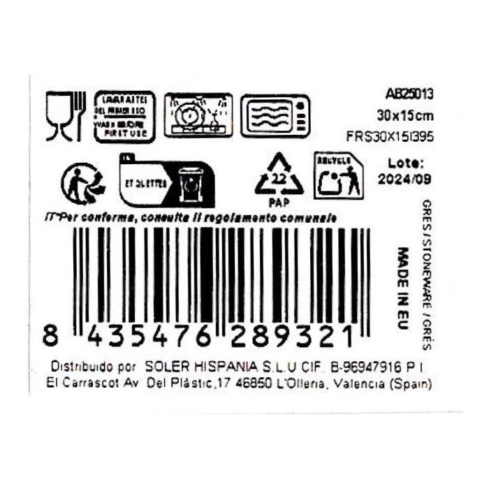 La Mediterranea Fuente Rectangular Albus 30 x 15 cm (18 Unidades) 3