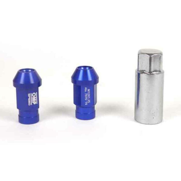Set Tuercas OMP 7075 40 mm M14 x 1,50 20 uds Azul 0 Set Tuercas OMP 7075 40 mm M14 x 1,50 20 uds Azul 0
