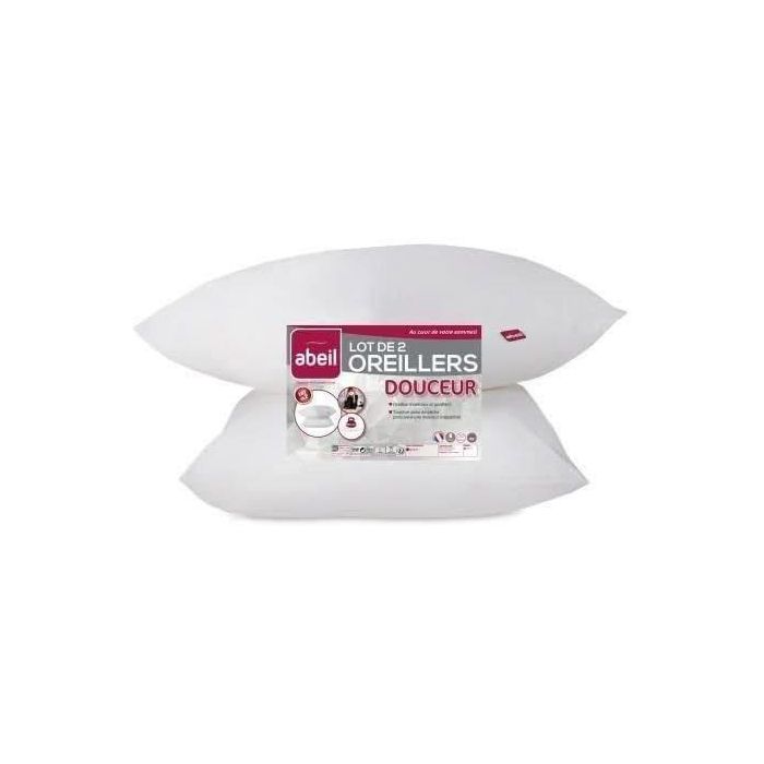 ABEIL Juego de 2 almohadas suaves - 60 x 60 cm - Blanco 1 ABEIL Juego de 2 almohadas suaves - 60 x 60 cm - Blanco 1
