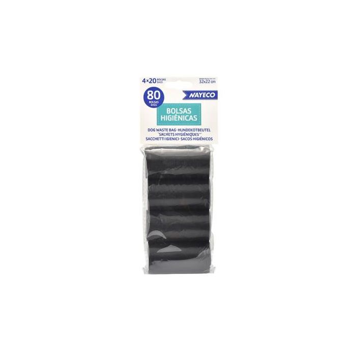 Nayeco Bolsas Higiénicas Negras - Pack de 4 Rollos (80 Bolsas, 32x22cm) Nayeco Bolsas Higiénicas Negras - Pack de 4 Rollos (80 Bolsas, 32x22cm)