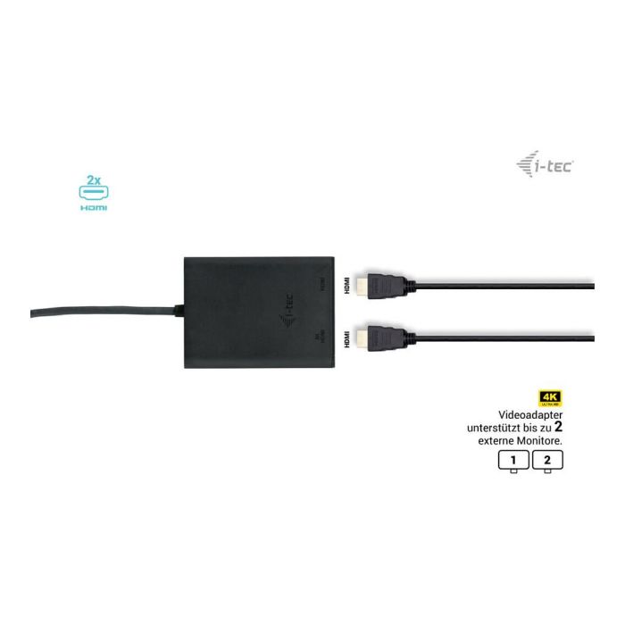 Adaptador HDMI i-Tec C31DUAL4K60HDMI Negro