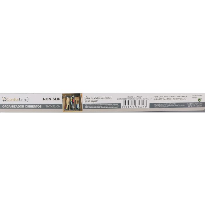 Confortime Organizador de Cubiertos Antideslizante de Plástico PET. Medidas: 39 cm Largo, 32 cm Ancho, 5 cm Alto. (12 Unidades) 4 Confortime Organizador de Cubiertos Antideslizante de Plástico PET. Medidas: 39 cm Largo, 32 cm Ancho, 5 cm Alto. (12 Unidades) 4
