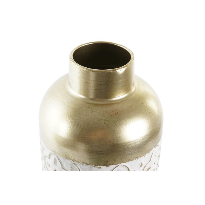 DKD Home Decor Jarrón Árabe Dorado Blanco Metal 16 x 40 x 16 cm (4 Unidades) 2