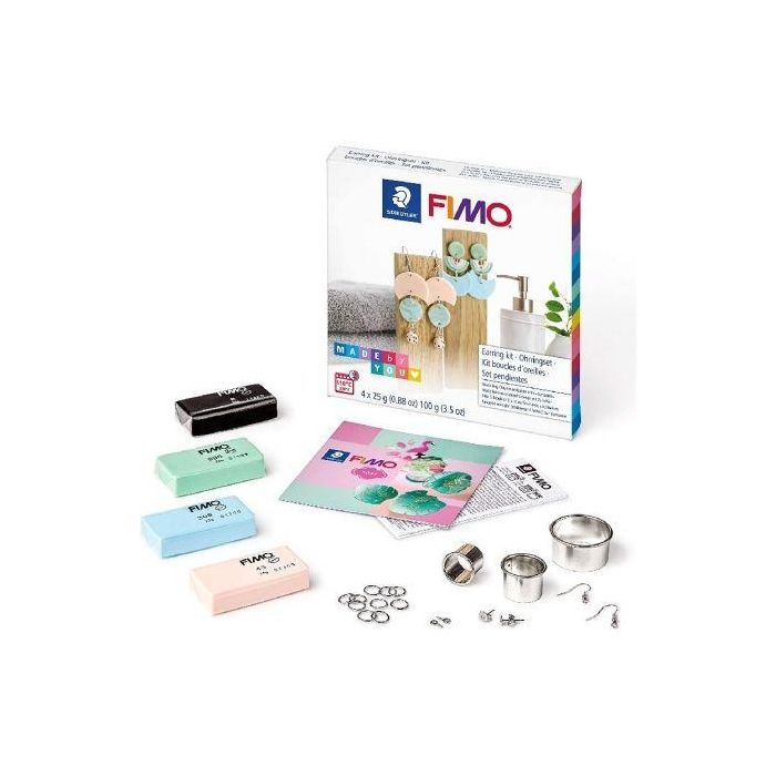 Juego Pasta de Modelar Staedtler FIMO Pendientes/ 4 Bloques 25g / Rosa/ Pálido/ Jade/ Agua/ Negro 1 Juego Pasta de Modelar Staedtler FIMO Pendientes/ 4 Bloques 25g / Rosa/ Pálido/ Jade/ Agua/ Negro 1
