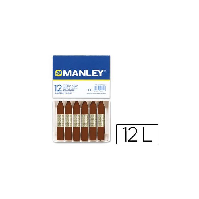 Lapices Cera Manley Unicolor Pardo N.29 Caja De 12 Unidades