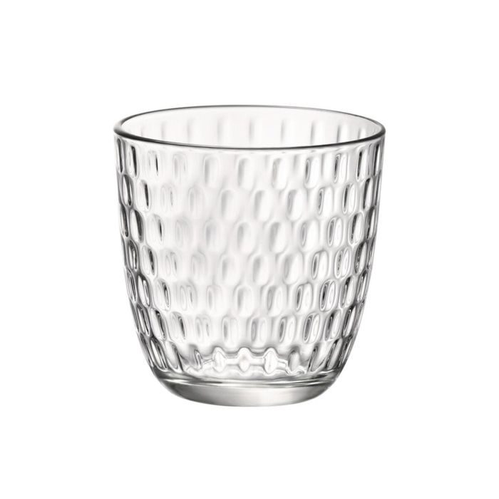 Bormioli Rocco Set 6 Vasos Bajos Vidrio Slot 29 cL Transparente con relieve, apto lavavajillas, fabricado en Italia
