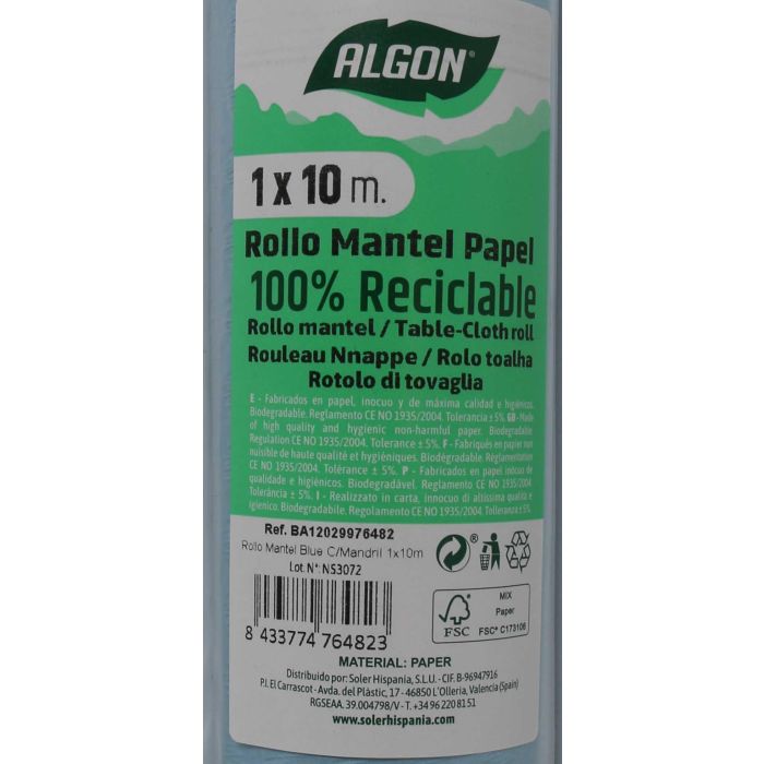 Rollo Mantel Blue 1x10m - Algon (12 Unidades) 5 Rollo Mantel Blue 1x10m - Algon (12 Unidades) 5