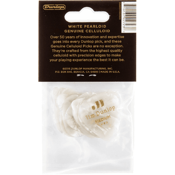 Dunlop Pack 12 Púas Genuine Celluloid Blanco Medium 4