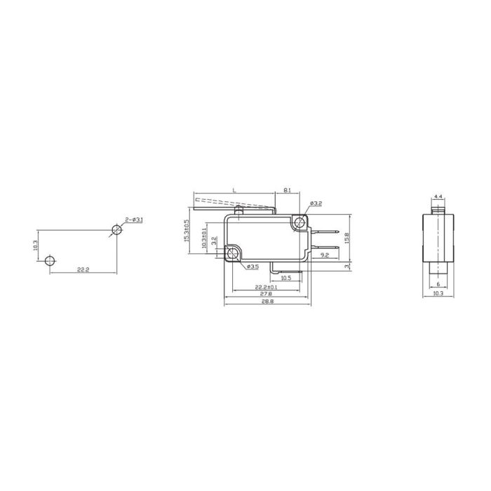 Recanbio micro switch fin de carrera on-on 16a 250v 1