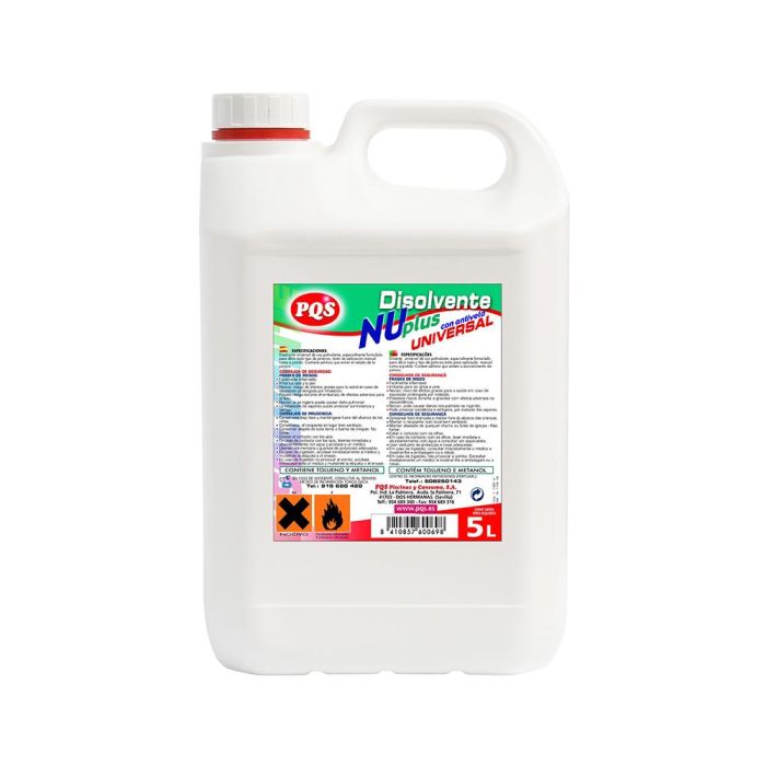 PQS Disolvente Nu Plus 5L - Disolvente polivalente para pintura, aplicación manual o pistola 0 PQS Disolvente Nu Plus 5L - Disolvente polivalente para pintura, aplicación manual o pistola 0