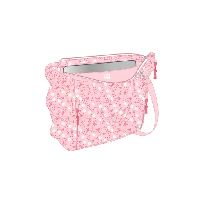 Safta Bolso Miffy Flores 40x31x17 cm con bolsillo para portátil 14,1'' 1