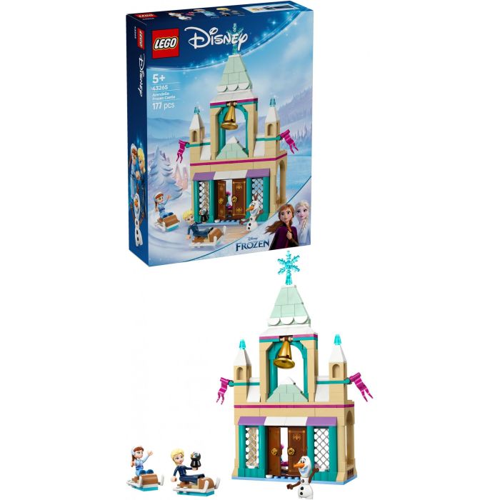 LEGO 43265 Castillo Helado de Arendelle Disney Frozen, con Elsa, Anna, Olaf y 2 trineos. Juguete de Construcción con puertas que se abren y alcoba. 2