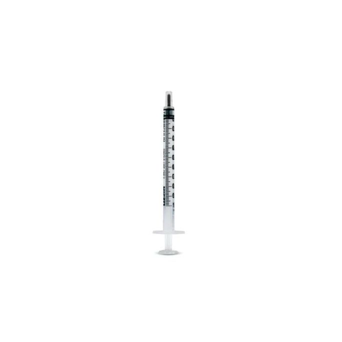Nipro Jeringa Tuberculina 3 Cuerpos 1 mL Luer, 100 Unidades, Estéril, Sin Látex ni PVC