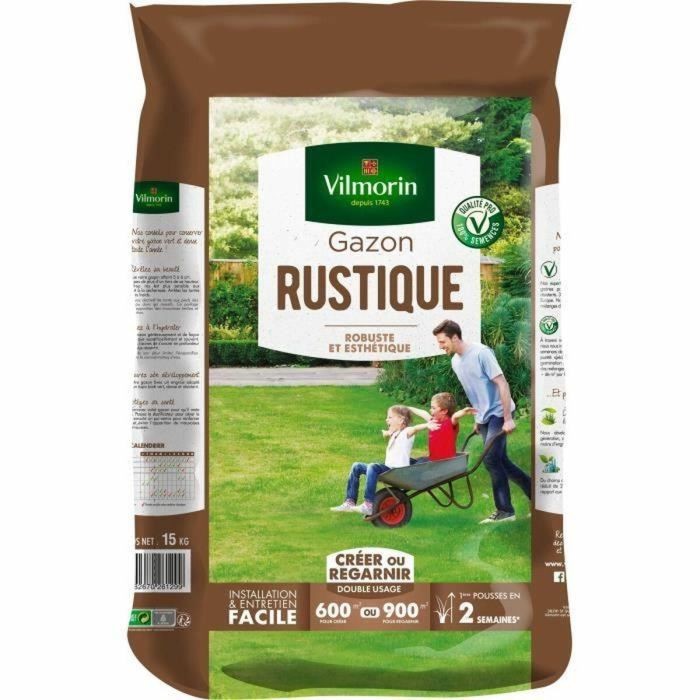 Vilmorin VIL3182670261299 Semillas de césped resistente - 15 kg 1