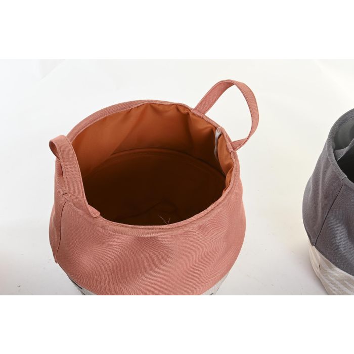 DKD Home Decor Cesto de Ropa Basicos Poliéster Gris Burdeos 28x30x28 cm (Pack de 3 Unidades) 2 DKD Home Decor Cesto de Ropa Basicos Poliéster Gris Burdeos 28x30x28 cm (Pack de 3 Unidades) 2