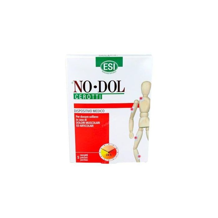 No Dol Parches con Árnica y Harpagofito para Dolor Muscular y Articular, Contracturas, Reumático, Lumbalgia - Caja 5 Unidades