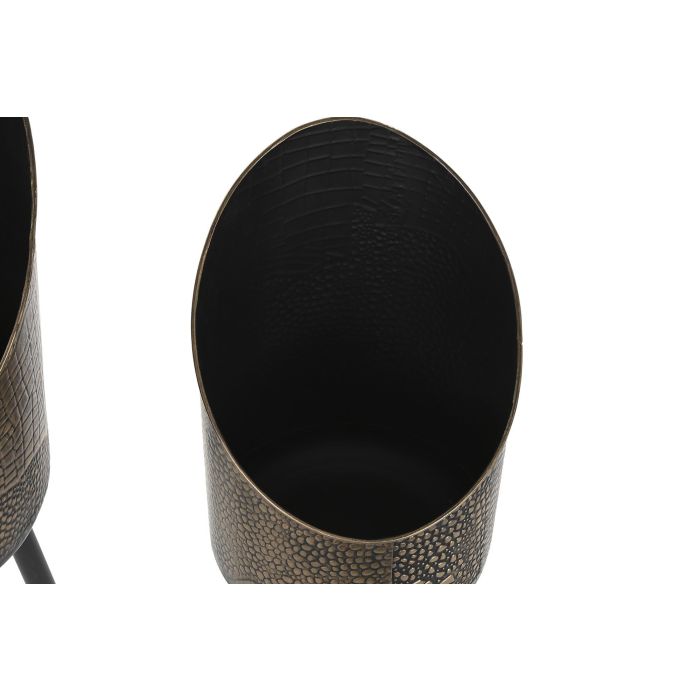 Macetero Vintage DKD Home Decor Cobrizo Negro 26 x 70 x 26 cm Set de 2 3 Macetero Vintage DKD Home Decor Cobrizo Negro 26 x 70 x 26 cm Set de 2 3