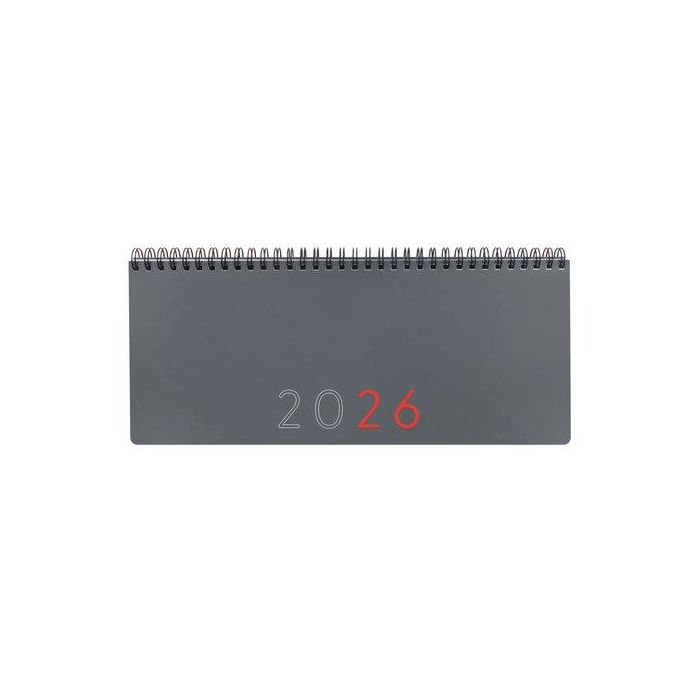 Agenda Anual (2026) Finocam Planificador 290X116 S/V + Notas Gris