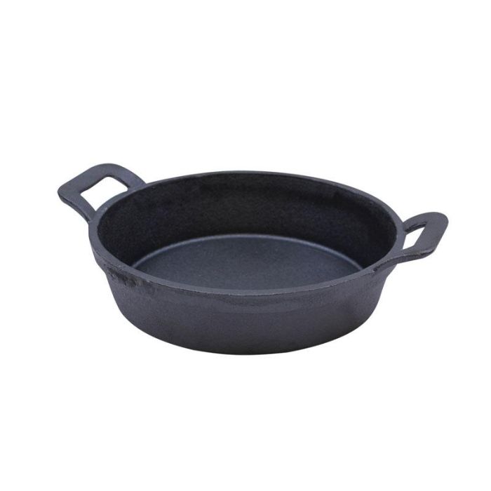 TABLECRAFT - CW30140/6 - Pack de 6 unidades - Cazuelita miniatura redonda 830 ml - 18,4 x 18,4 x 5 cm - 23 cm Ø con asa - Negro