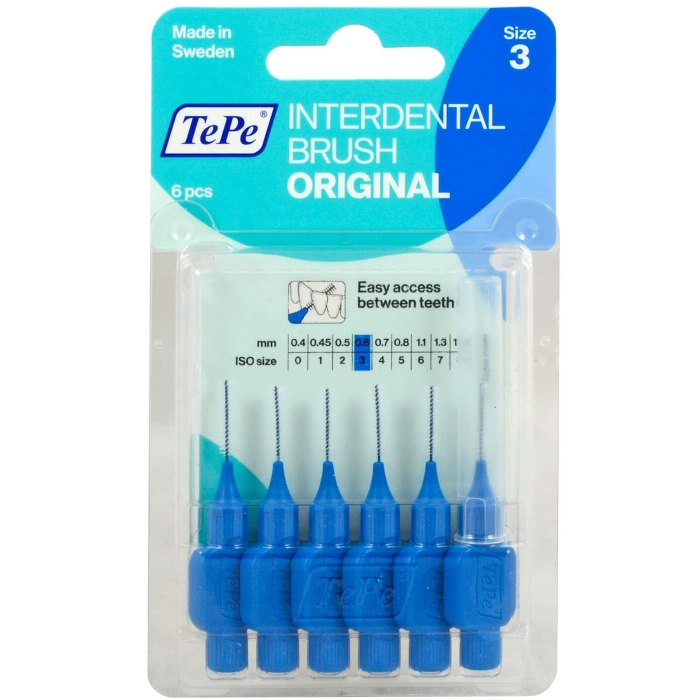 Cepillo Interdental Azul 0.6 mm Blister 6 Unidades.