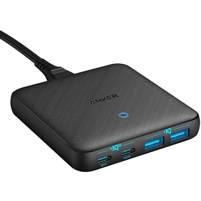 Anker 543 PowerPort Atom III Charger 65W Slim 4-Port GaN: 2x USB-C (45W+20W) y 2x USB-A