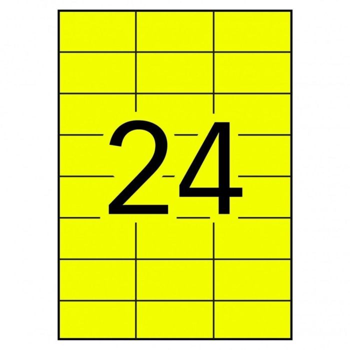 Apli Etiquetas Adhesivas Permanentes 70x37 mm Láser C-Rectos 24 X 100H Amarillo Apli Etiquetas Adhesivas Permanentes 70x37 mm Láser C-Rectos 24 X 100H Amarillo