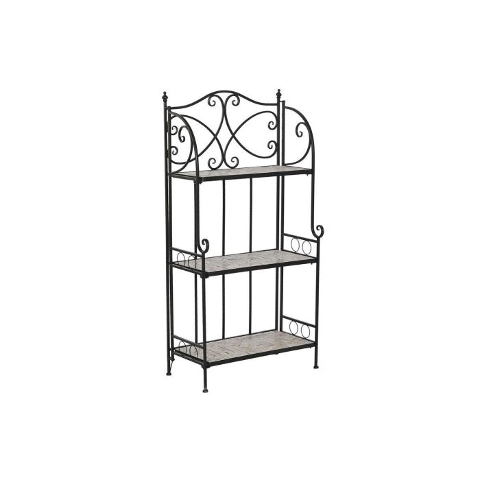 Estantería Home ESPRIT Negro Multicolor Cerámica Forja 3 Estantes 54 x 29 x 121 cm 58 x 31,5 x 117 cm