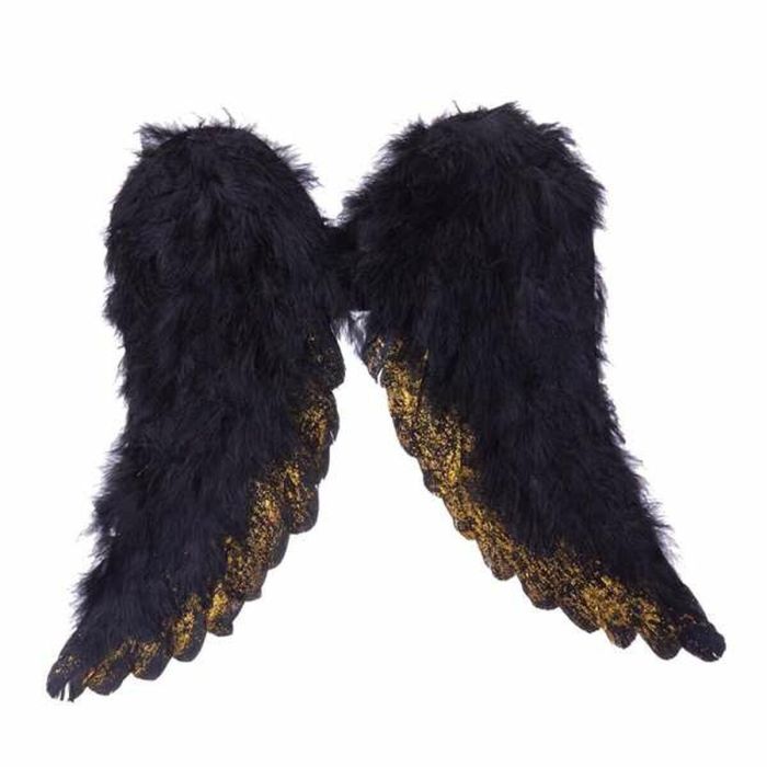 Alas de arcángel negro talla 45 x 39 cm 2 Alas de arcángel negro talla 45 x 39 cm 2