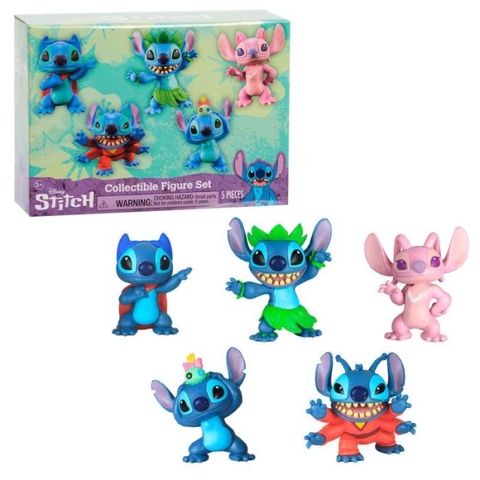 Just Play 46211 Pack 5 Figuras Coleccionables Disney Lilo & Stitch: Stitch, Angel, Scrump, 7.6cm, +3 años 1