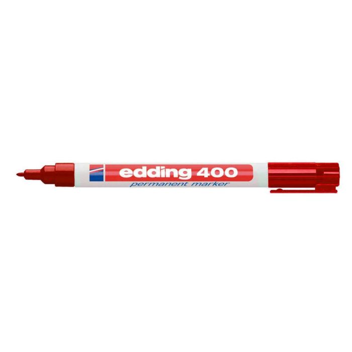 Rotulador Edding Marcador Permanente 400 Rojo Punta Redonda 1 mm Recargable 10 unidades 1