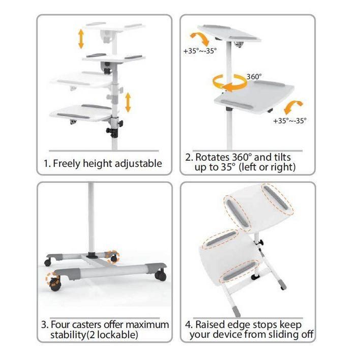 Techly Universal Trolley for Notebook / Projector, White 3 Techly Universal Trolley for Notebook / Projector, White 3