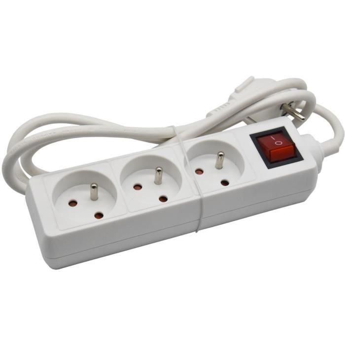 Unidad doméstica - GAO - 3 tomas 2P+T - Con interruptor, conforme a NF 3 Unidad doméstica - GAO - 3 tomas 2P+T - Con interruptor, conforme a NF 3