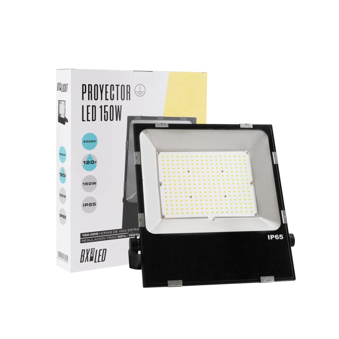 BX3 LIGHT Proyector LED Exterior 150W, Regulable TRIAC, IP65, 6000K, Cuerpo Aluminio, para Fachadas e Industriales - Modelo BX3-HVFL150WCPCW BX3 LIGHT Proyector LED Exterior 150W, Regulable TRIAC, IP65, 6000K, Cuerpo Aluminio, para Fachadas e Industriales - Modelo BX3-HVFL150WCPCW