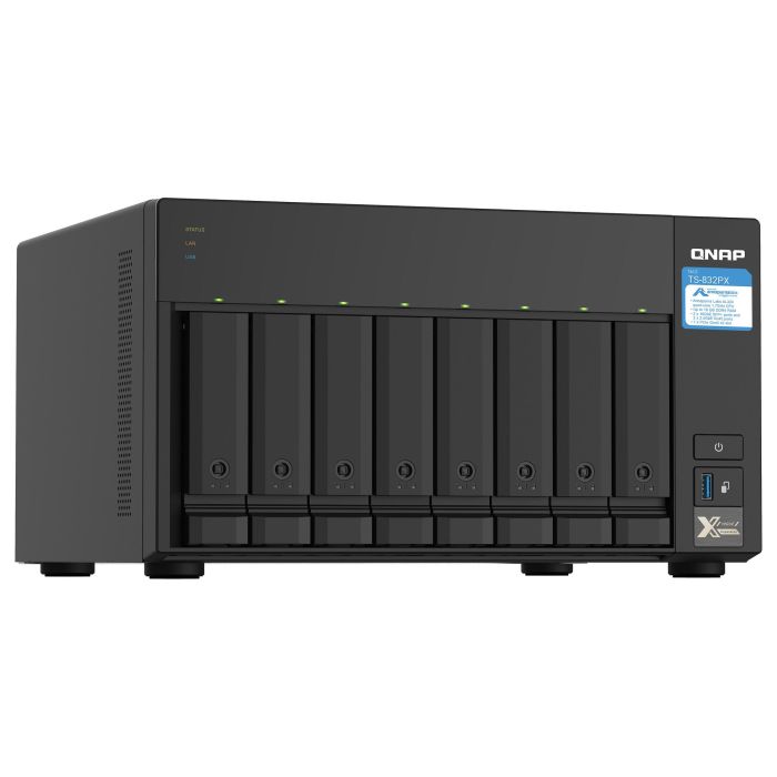 QNAP TS-832PX-4G NAS Torre 8-Bay 4GB DDR4 AL324 1.7GHz 2500Mbit/s QNAP TS-832PX-4G NAS Torre 8-Bay 4GB DDR4 AL324 1.7GHz 2500Mbit/s