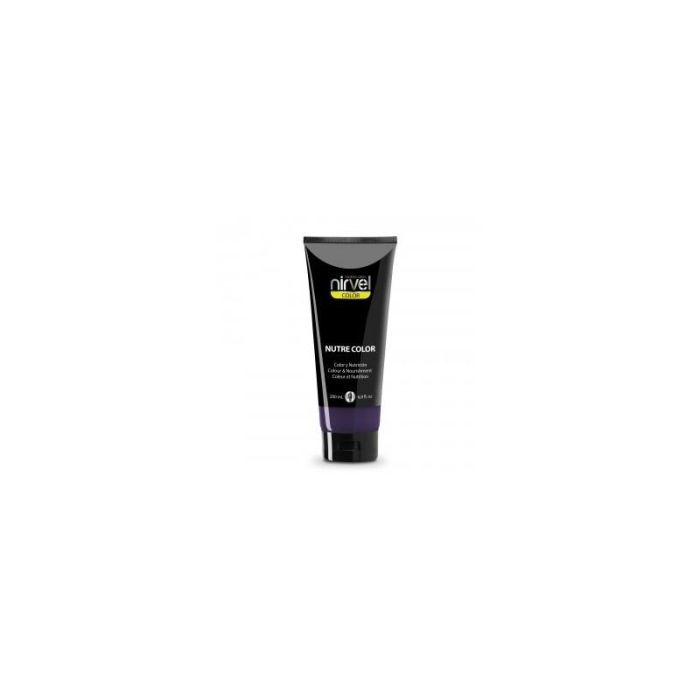 Nirvel Nutre Color Morado 200 ml – Mascarilla capilar con pigmentos, coloración temporal que nutre, da brillo y reaviva el tono